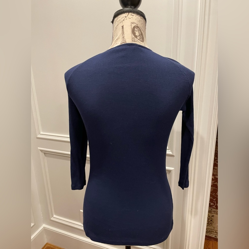Ralph Lauren 3/4 length ribbed shirt M - Picture 2 of 5